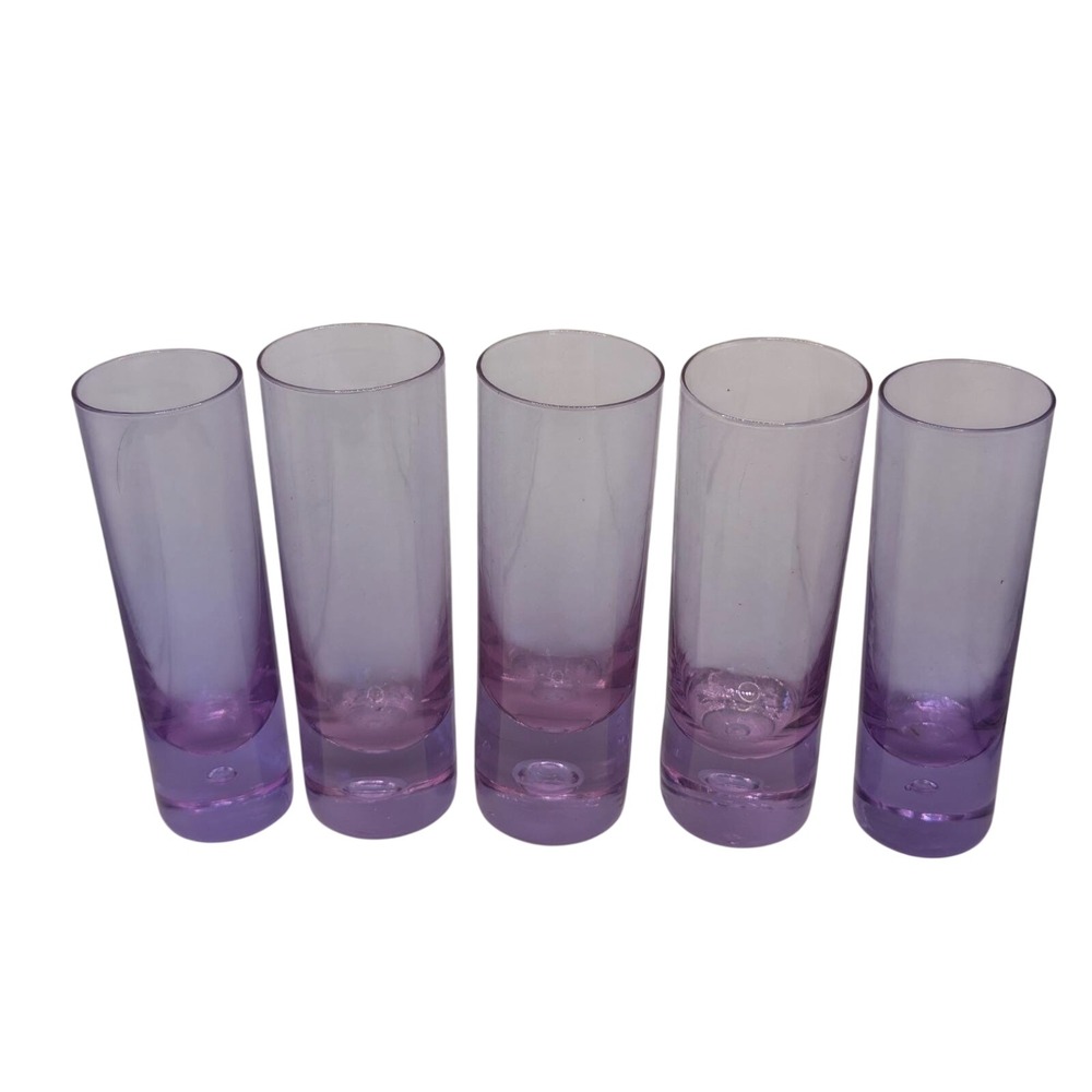 5 MCM Color‎ ShifT Neodymium Glass Bubbles Base Cordial Shot Glasses Purple Blue